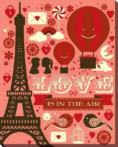 Постер Любовь — Париж — День Святого Валентина