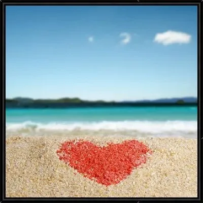 Картина Сердце-валентинка на песке