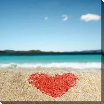 Постер Сердце-валентинка на песке