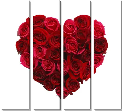 Модульная картина Сердце из роз