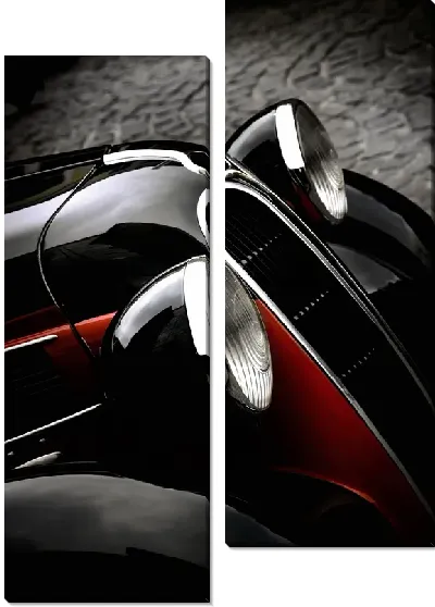 Модульная картина Фары ретро автомобиля
