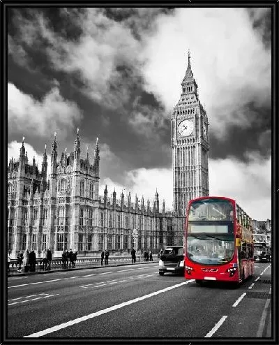 Картина Биг Бен и красный автобус