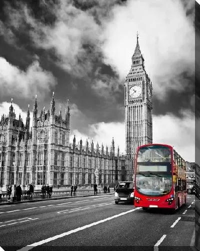 Постер Биг Бен и красный автобус