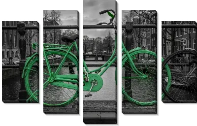 Модульная картина Зеленый голландский велосипед
