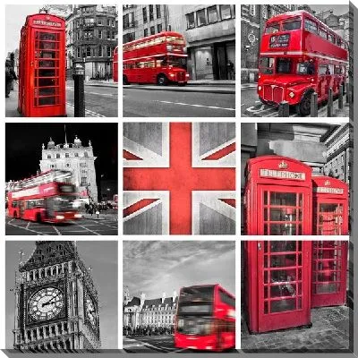 Коллаж из Лондонских достопримечательностей