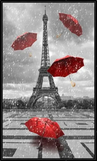 Картина Танец зонтов в Париже