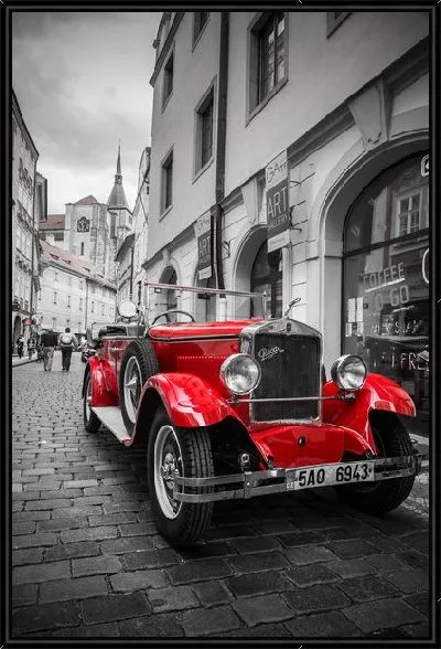 Картина Красный ретро-автомобиль