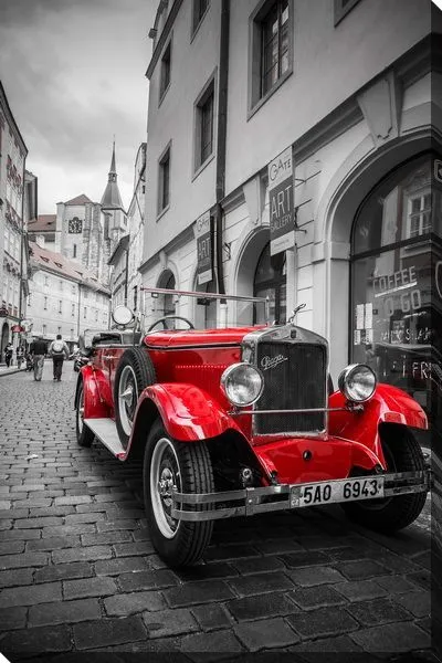 Постер Красный ретро-автомобиль