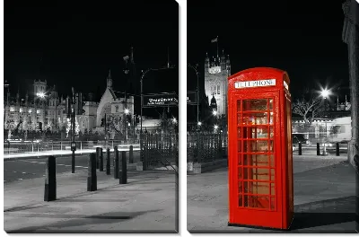 Телефонная будка ночью