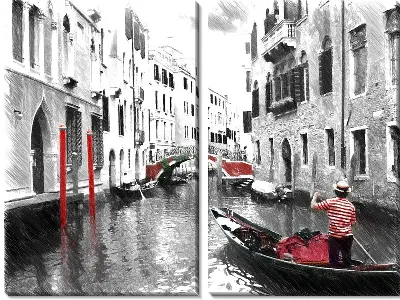 Модульная картина Гондольер в Венеции