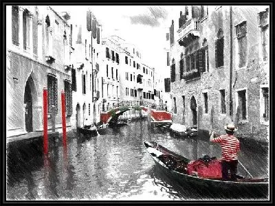 Картина Гондольер в Венеции