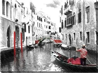 Постер Гондольер в Венеции