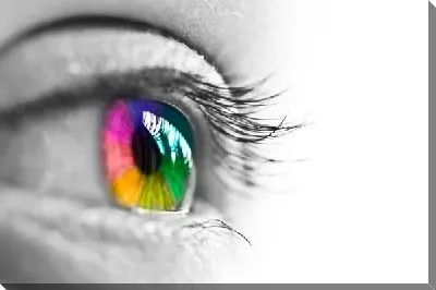 Постер Разноцветный глаз с ч/б фрагментом