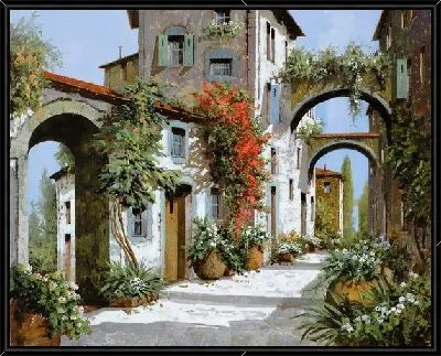 Картина Итальянская улочка с арками №28