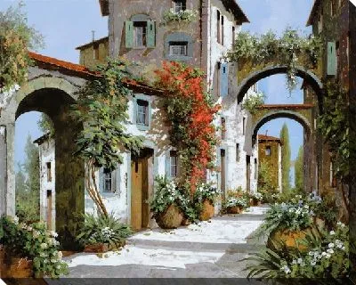 Картина Итальянская улочка с арками №28