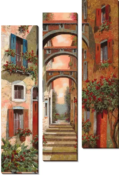 Картина Итальянская улочка с арками №27