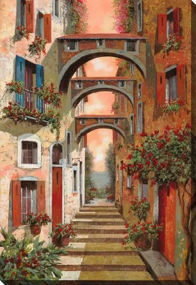 Картина Итальянская улочка с арками №27