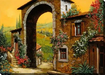 Картина Итальянская улочка с арками №25