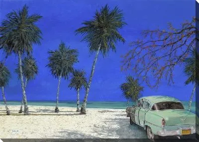 Картина Автомобиль на песчаном пляже