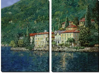 Картина Городок у озера