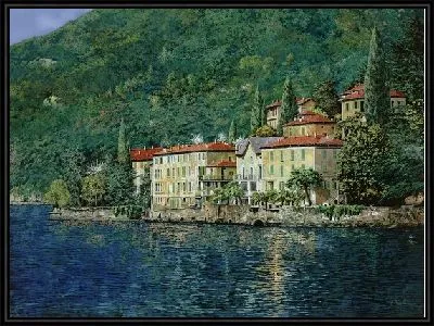 Картина Городок у озера