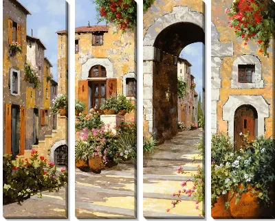 Картина Итальянская улочка с арками №20