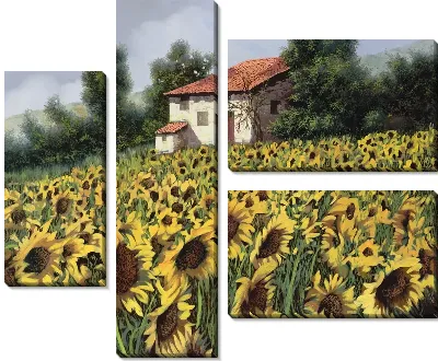 Поле подсолнухов в Италии