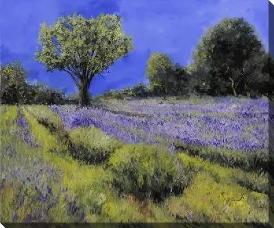 Картина Поле с синими цветами