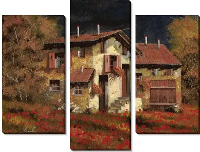 Картина Дом на маковом поле