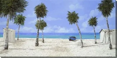 Картина Белый пляж с пальмами