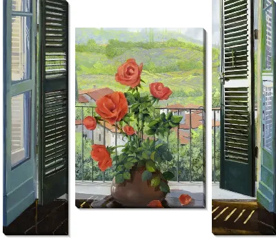 Картина Розы у окна
