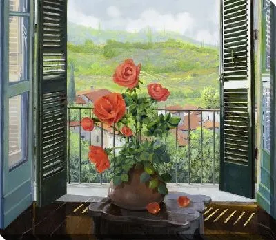 Розы у окна