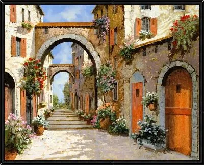 Итальянская улочка с арками №14
