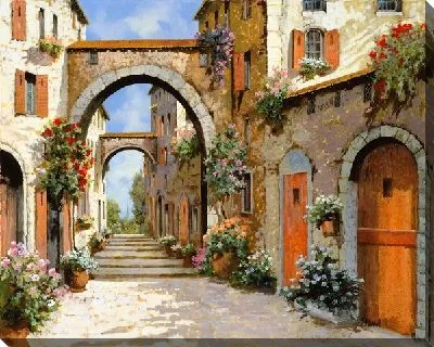 Итальянская улочка с арками №14