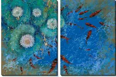 Картина Красные рыбы