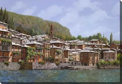 Картина Городок у озера