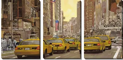 Картина Желтое такси в Нью-Йорке