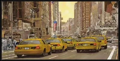 Картина Желтое такси в Нью-Йорке