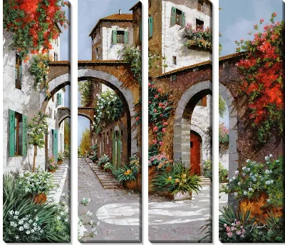 Картина Итальянская улочка с арками №6