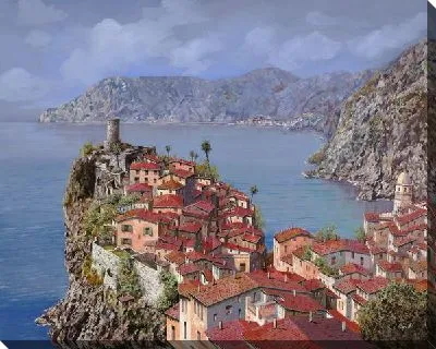 Картина Итальянская деревня на горе