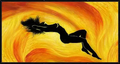 Картина Девушка на желтом фоне