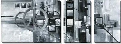 Модульная картина Абстракция черно-белая