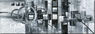 Постер Абстракция черно-белая