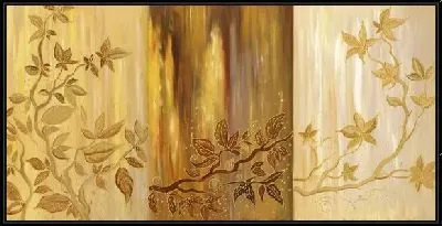 Картина Веточки на золотистом фоне