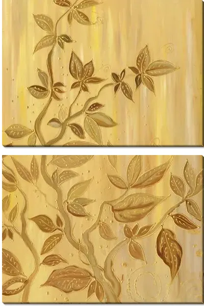 Модульная картина Золотистая веточка