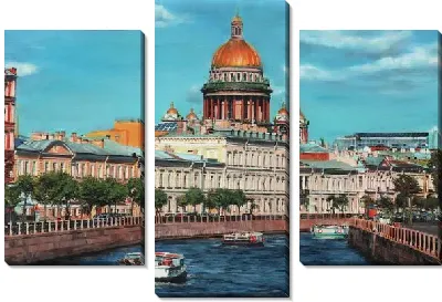 Модульная картина Исаакиевский собор на фоне канала
