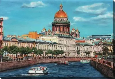 Исаакиевский собор на фоне канала