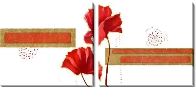 Модульная картина Красные цветы №5