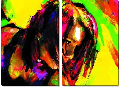 Модульная картина Поп арт — девушка