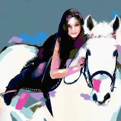 Плакат Девушка на коне